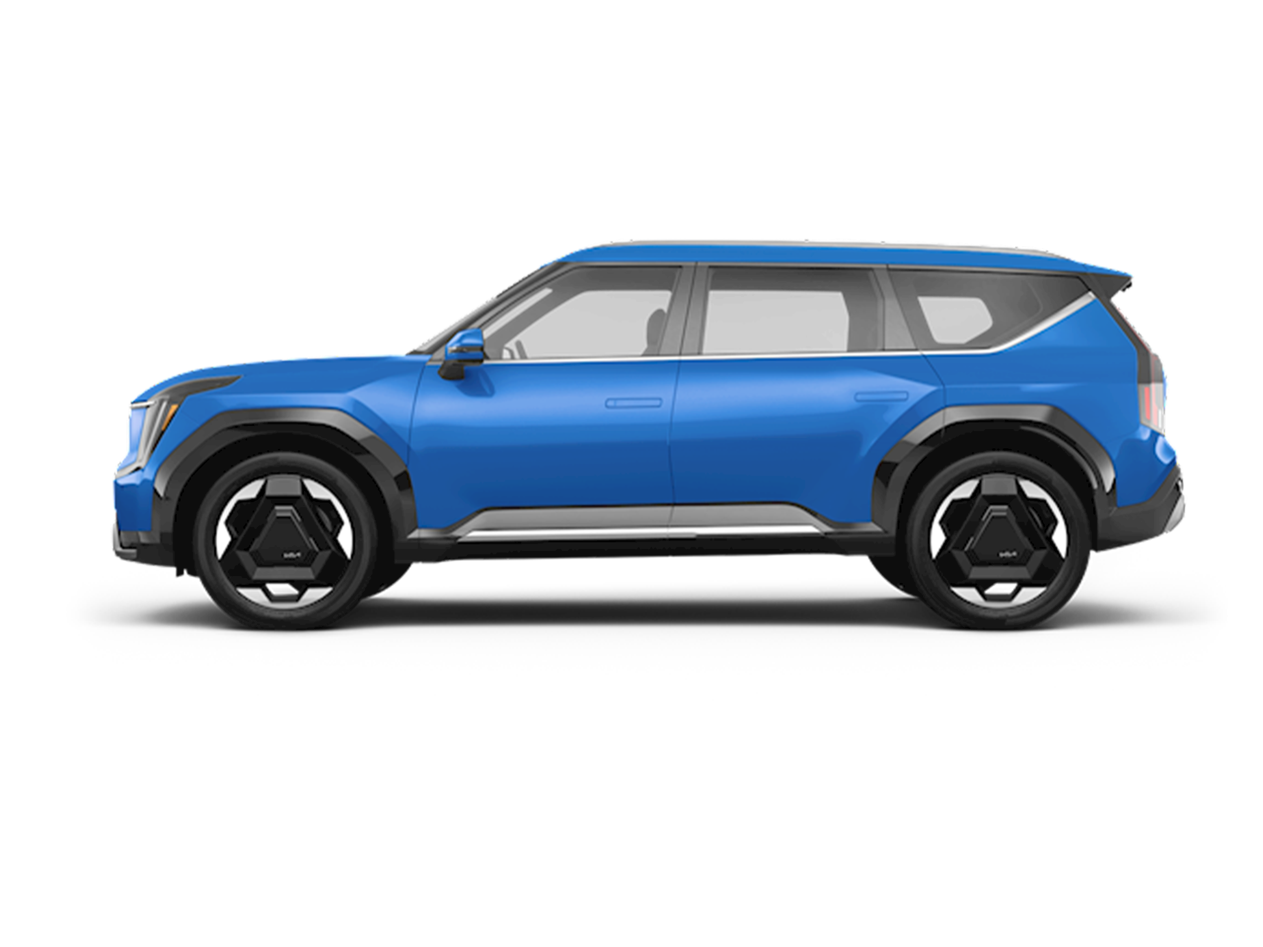 Side profile of the kia ev9 suv showing design and dimensions for leasing with $0 Down