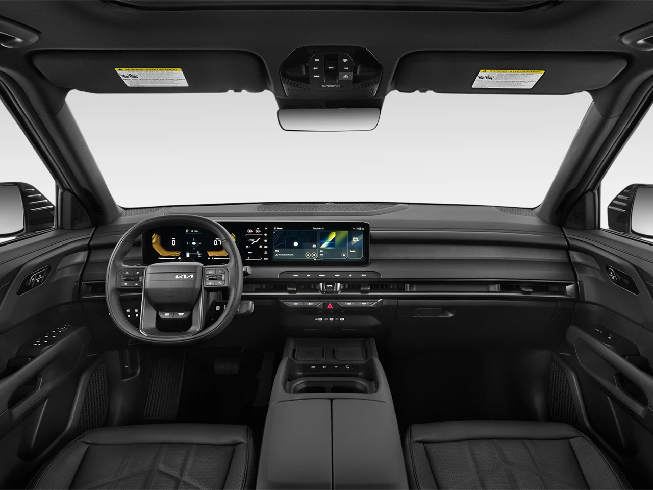 2027 Kia Telluride Hybrid interior dashboard with dual 12.3-inch digital displays and ccNC infotainment system